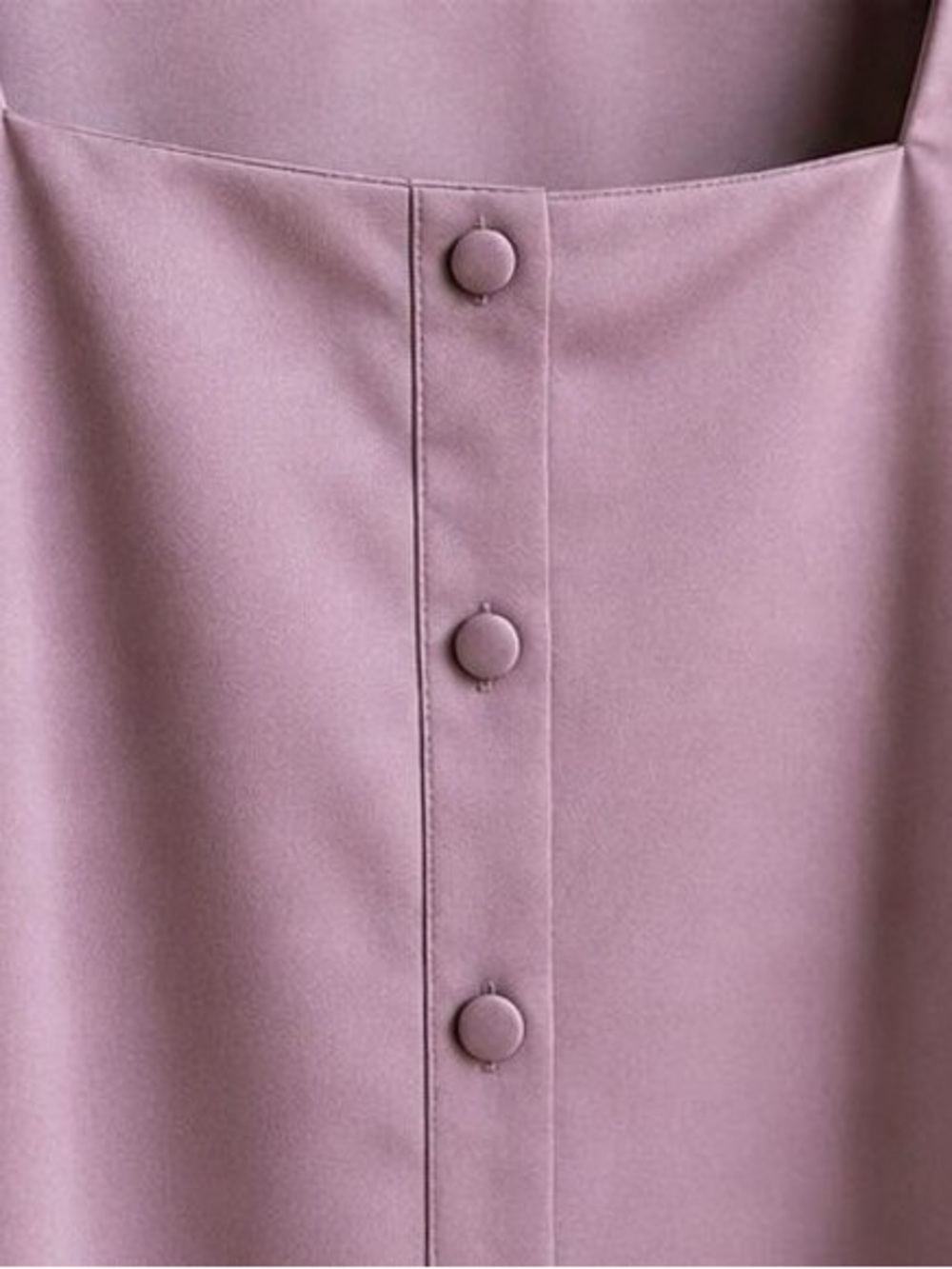 Women's Square Neck Flutter Sleeve Blouse - Mauve - Picture 4 of 6